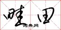 梁锦英畦田草书怎么写