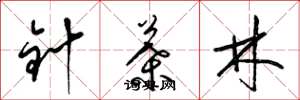 梁锦英针叶林草书怎么写