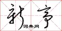 梁锦英新亭草书怎么写