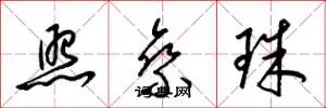 梁锦英照乘珠草书怎么写