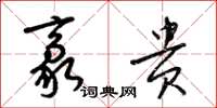 梁锦英豪贵草书怎么写