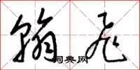 梁锦英翰飞草书怎么写