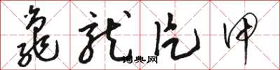 骆恒光龟龙片甲草书怎么写