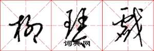 梁锦英柳琴戏草书怎么写