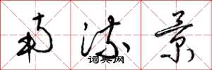 梁锦英南流景草书怎么写