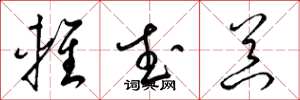 梁锦英轻武器草书怎么写