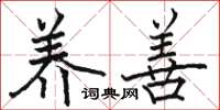 骆恒光养善楷书怎么写