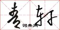 骆恒光青轩草书怎么写