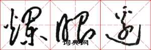 骆恒光烂眼边草书怎么写