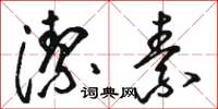 骆恒光洁素草书怎么写