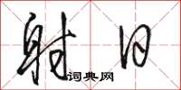 骆恒光射日草书怎么写