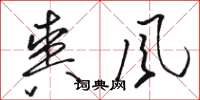 骆恒光爽风草书怎么写