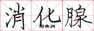 骆恒光消化腺楷书怎么写