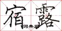 骆恒光宿露楷书怎么写