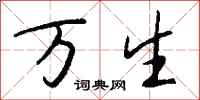 钱沛云万生行书怎么写