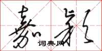 骆恒光嘉颖草书怎么写