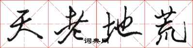 骆恒光天老地荒行书怎么写