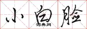 骆恒光小白脸行书怎么写