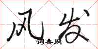 骆恒光风发行书怎么写