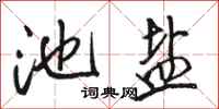 骆恒光池盐行书怎么写
