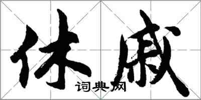 胡问遂休戚行书怎么写