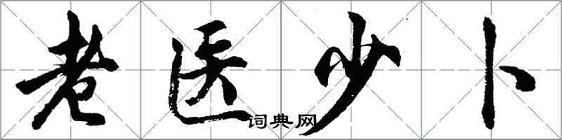 胡问遂老医少卜行书怎么写