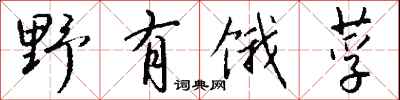 钱沛云野有饿莩行书怎么写