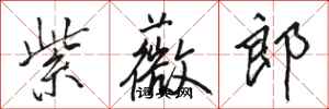 骆恒光紫薇郎行书怎么写