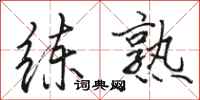 骆恒光练熟行书怎么写