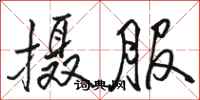 骆恒光摄服行书怎么写