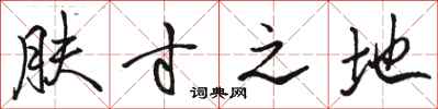 骆恒光肤寸之地行书怎么写