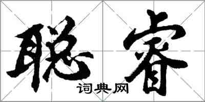 胡问遂聪睿行书怎么写