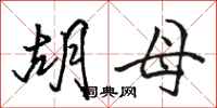 骆恒光胡母行书怎么写