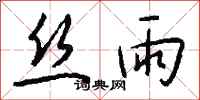 钱沛云丝雨行书怎么写