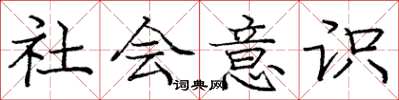 庞中华社会意识楷书怎么写