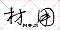王冬龄材用草书怎么写
