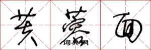 王冬龄芙蓉面草书怎么写