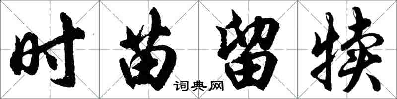 胡问遂时苗留犊行书怎么写