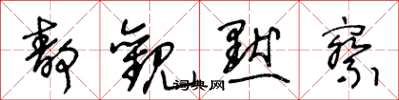 王冬龄静观默察草书怎么写