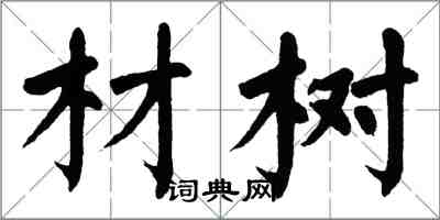 翁闿运材树楷书怎么写