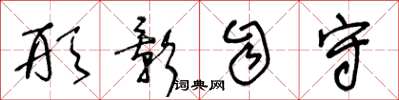 王冬龄形影自守草书怎么写