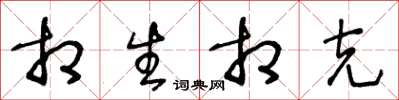 王冬龄相生相克草书怎么写