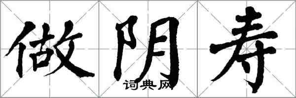 翁闿运做阴寿楷书怎么写