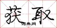 庞中华获取行书怎么写
