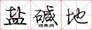 庞中华盐碱地行书怎么写