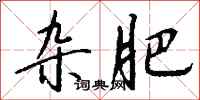钱沛云杂肥行书怎么写