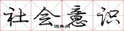 庞中华社会意识行书怎么写