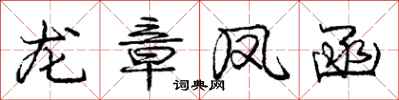 庞中华龙章凤函行书怎么写