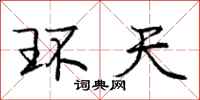 庞中华环天行书怎么写