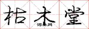 庞中华枯木堂行书怎么写